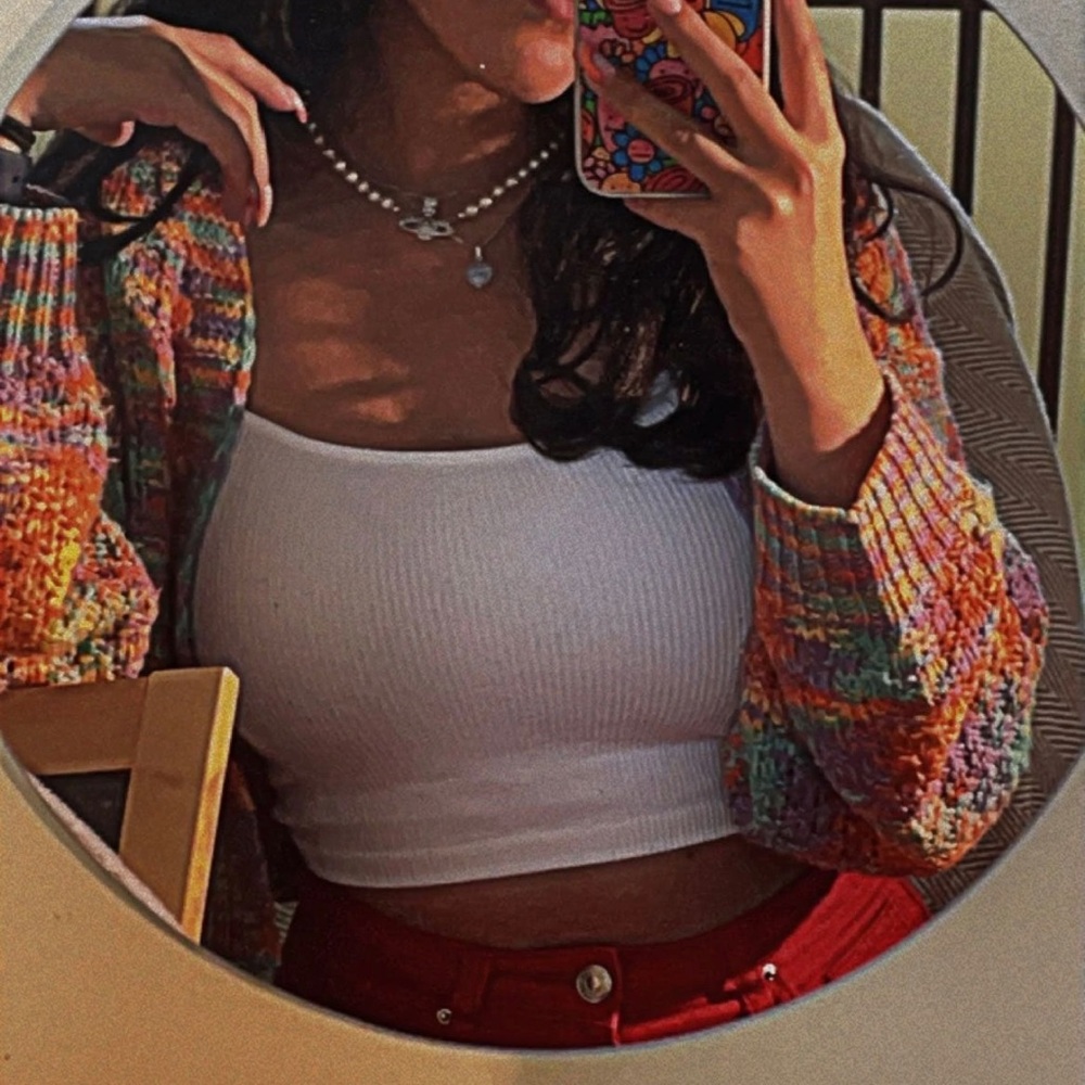 Colorful Cropped Cardigan